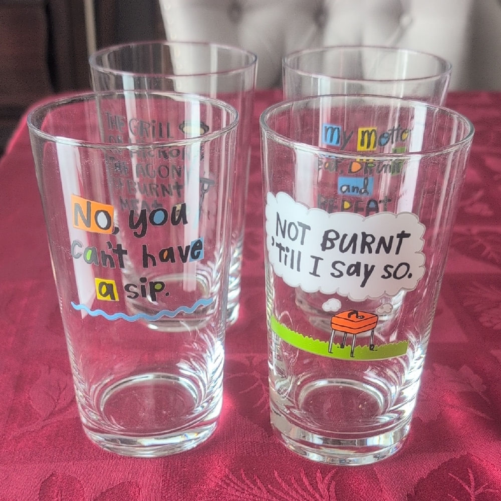 Colorful Quote Drinking Glass Set